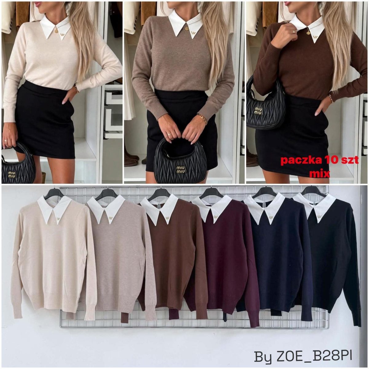 Swetry damskie POLSKA _ Size uni_paczka 10szt_mix kolor 6891991