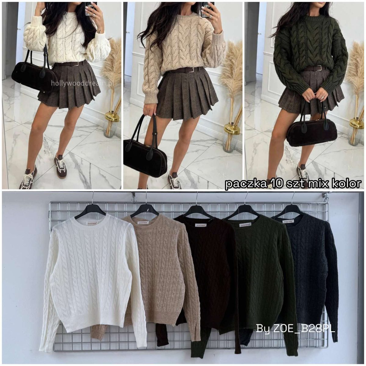 Swetry damskie POLSKA _ Size uni_paczka 10szt_mix kolor 6892000