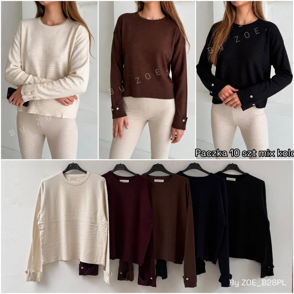 Swetry damskie POLSKA _ Size uni_paczka 10szt_mix kolor 6892002