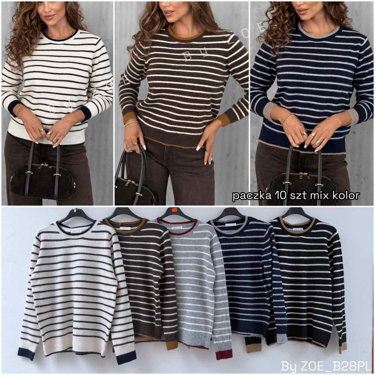 Swetry damskie POLSKA _ Size uni_paczka 10szt_mix kolor 6892003