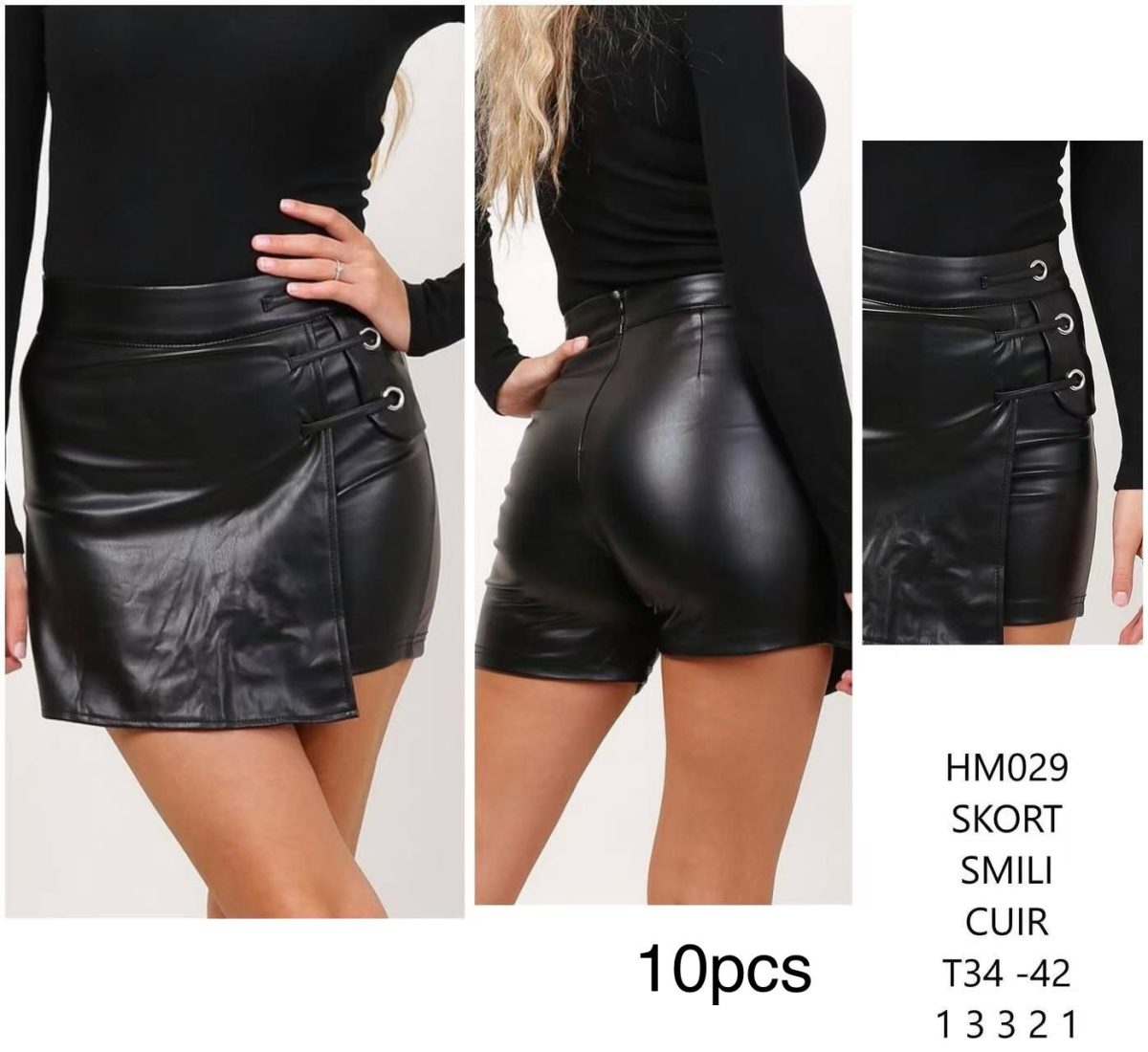 Spódnica krótka skórzane Damskie _size 34-42_ paczka 10szt_ 6892191