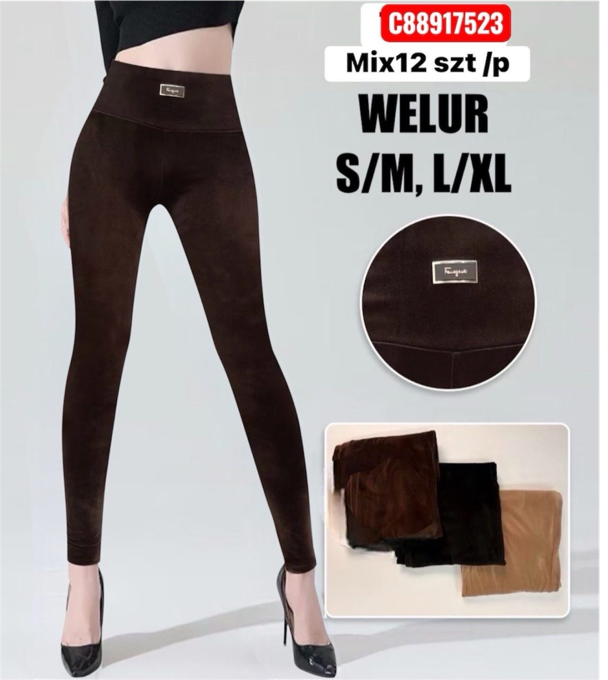 Legginsy/Getry DAMSKA _size s-xl_paczka 12 szt_mixkolor 8989152