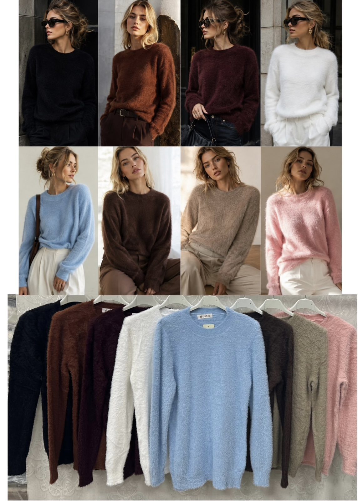 Swetry Damskie wloskie _size uni_ paczka 12szt_ mix kolor 8989305