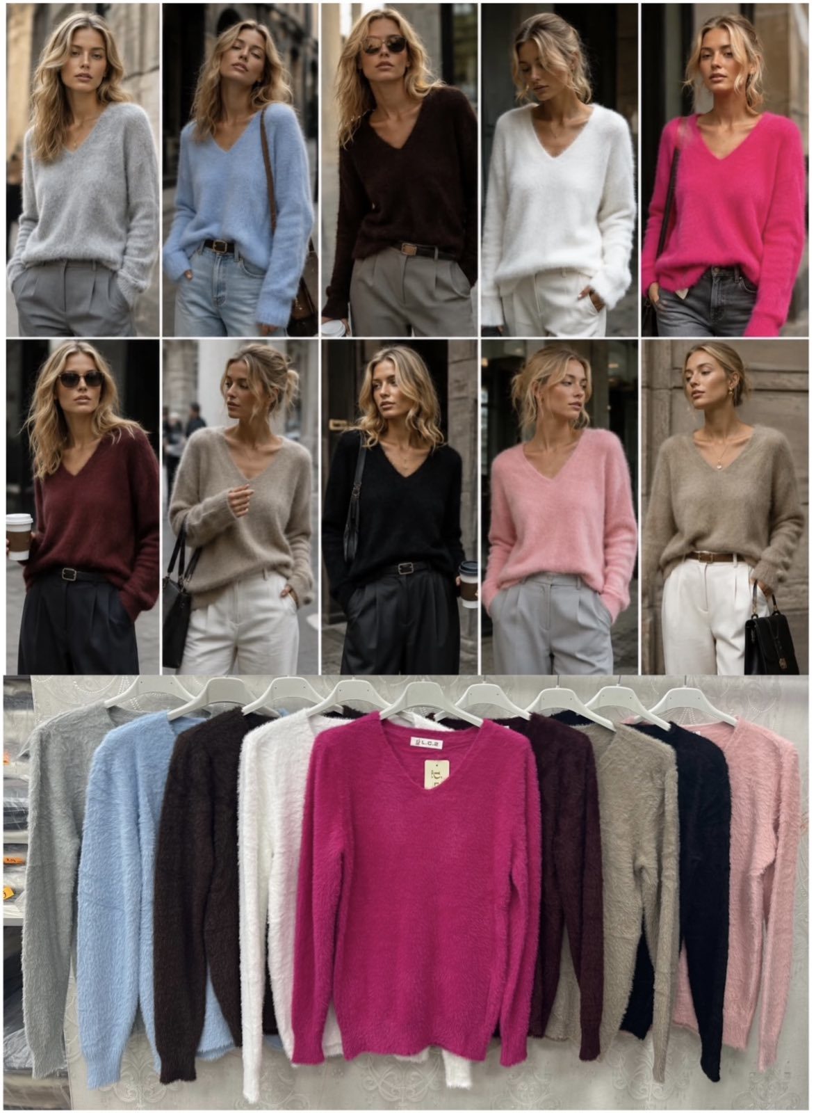 Swetry Damskie wloskie _size uni_ paczka 12szt_ mix kolor 8989306