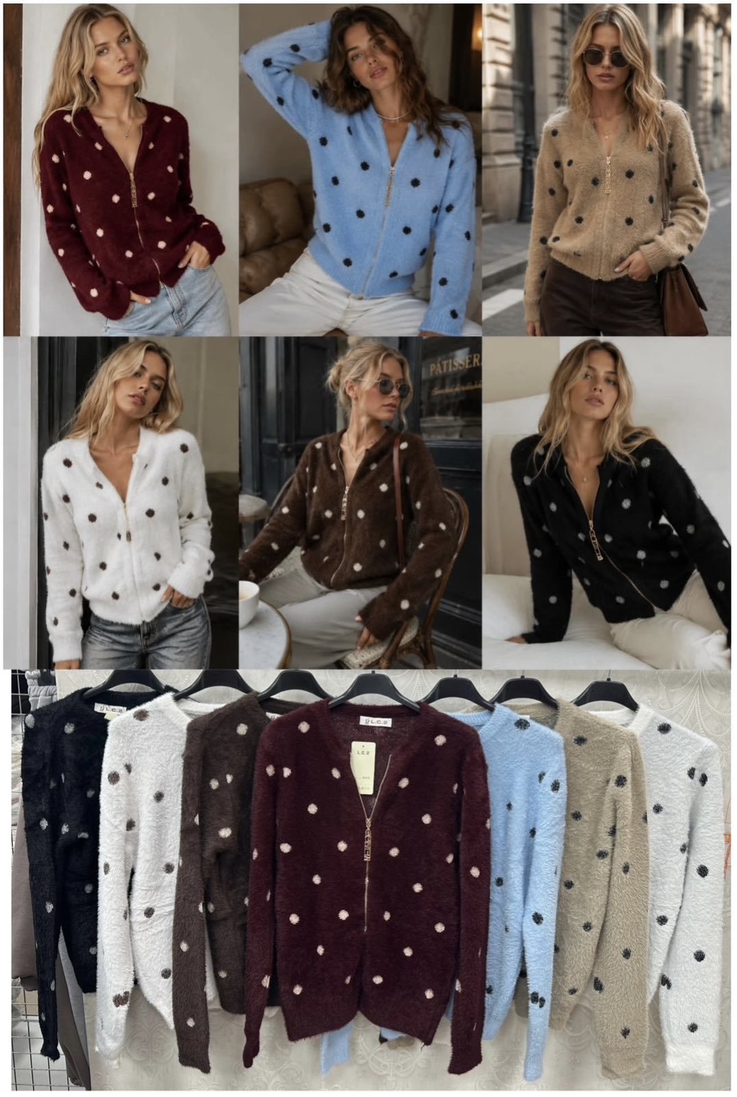 Swetry Damskie wloskie _size uni_ paczka 12szt_ mix kolor 8989315