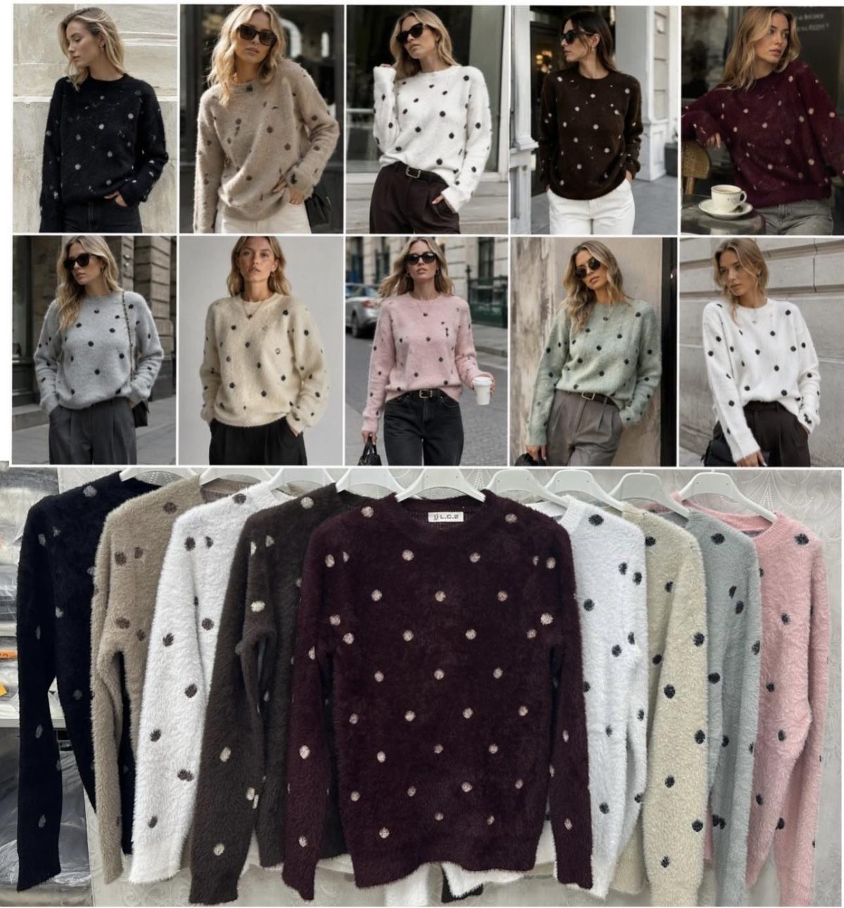 Swetry Damskie wloskie _size uni_ paczka 12szt_ mix kolor 8989321
