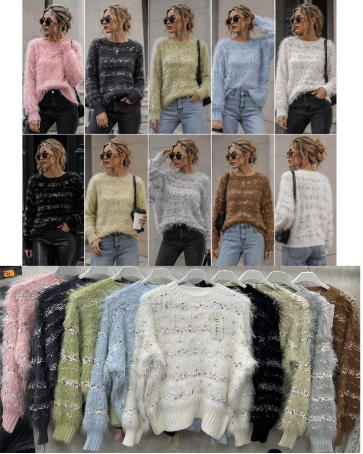 Swetry Damskie wloskie _size uni_ paczka 12szt_ mix kolor 8989327
