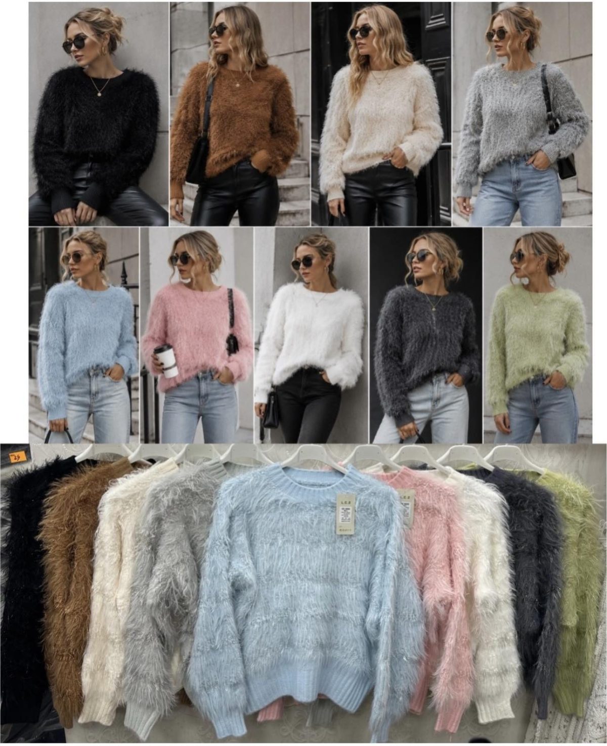 Swetry Damskie wloskie _size uni_ paczka 12szt_ mix kolor 8989330