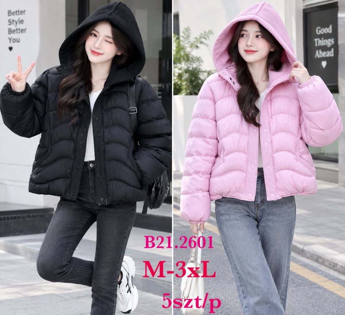 Kurtki Damskie _size m-3xl_paczka 5szt_1kolor 8989343