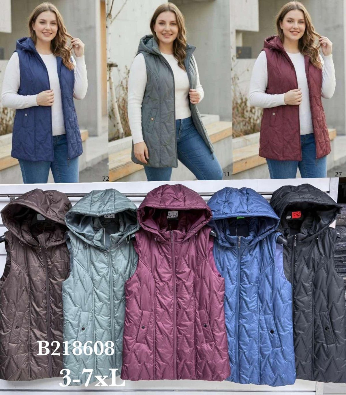 Kamizelki Damskie _size 3-7xl_paczka 5szt_1kolor 8989346