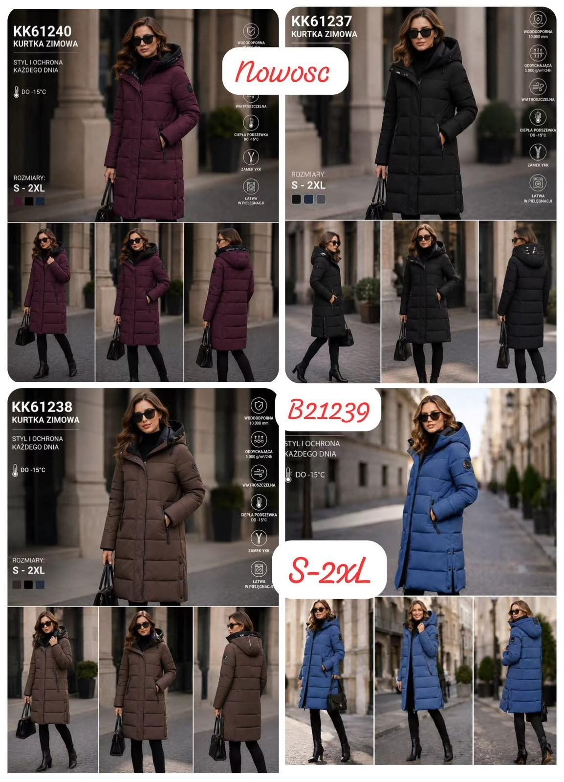 Kurtki Damskie _size s-2xl_paczka 5szt_1kolor 8989230