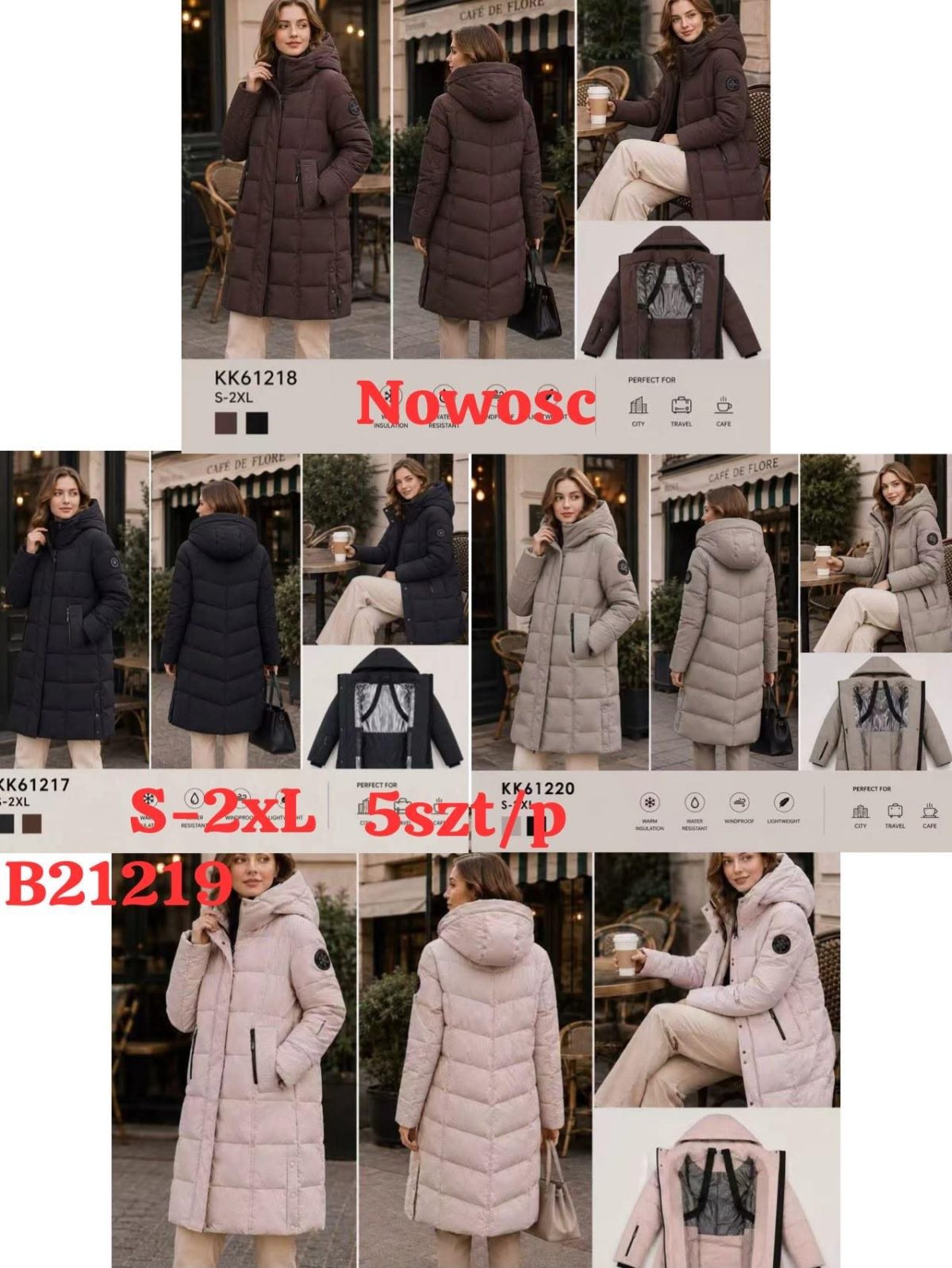 Kurtki Damskie _size s-2xl_paczka 5szt_1kolor 8989234