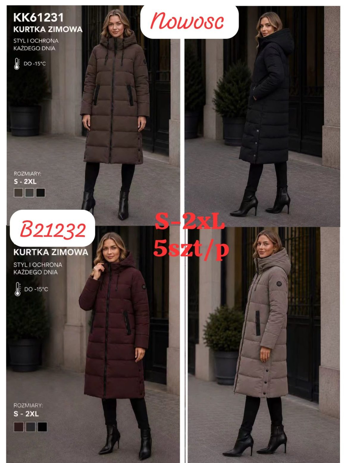 Kurtki Damskie _size s-2xl_paczka 5szt_1kolor 8989235
