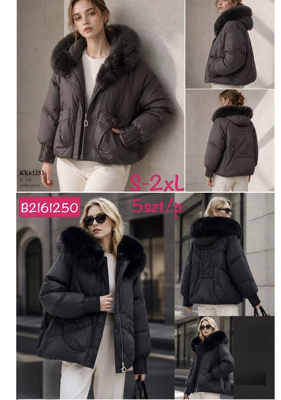 Kurtki Damskie _size s-2xl_paczka 5szt_1kolor 8989252