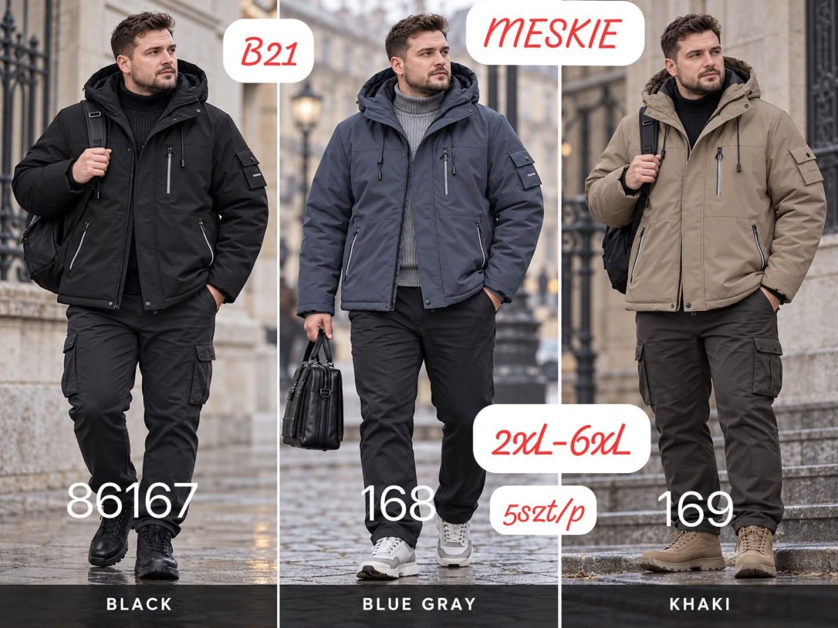 Kurtki MĘSKA _size 2-6xl_paczka 5szt_1kolor 8989257