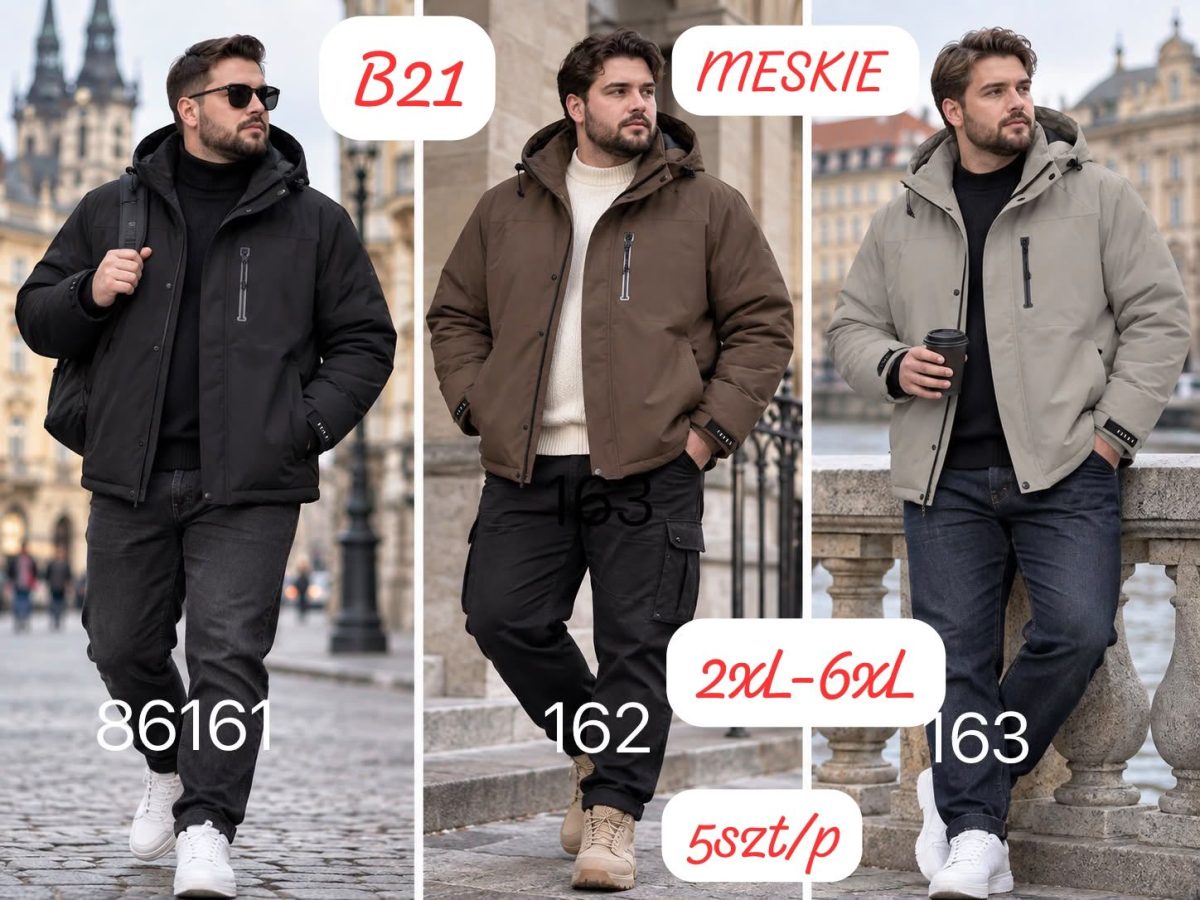 Kurtki MĘSKA _size 2-6xl_paczka 5szt_1kolor 8989260