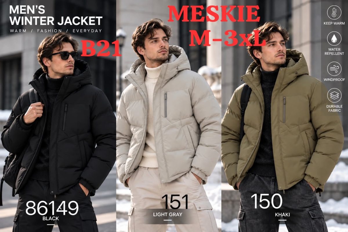 Kurtki MĘSKA _size m-3xl_paczka 5szt_1kolor 8989275