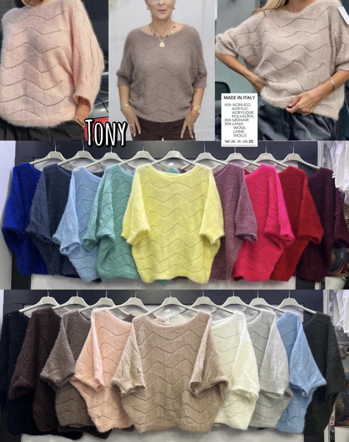 Swetry Damskie wloskie _size uni_ paczka 6szt_ mix kolor 9259805