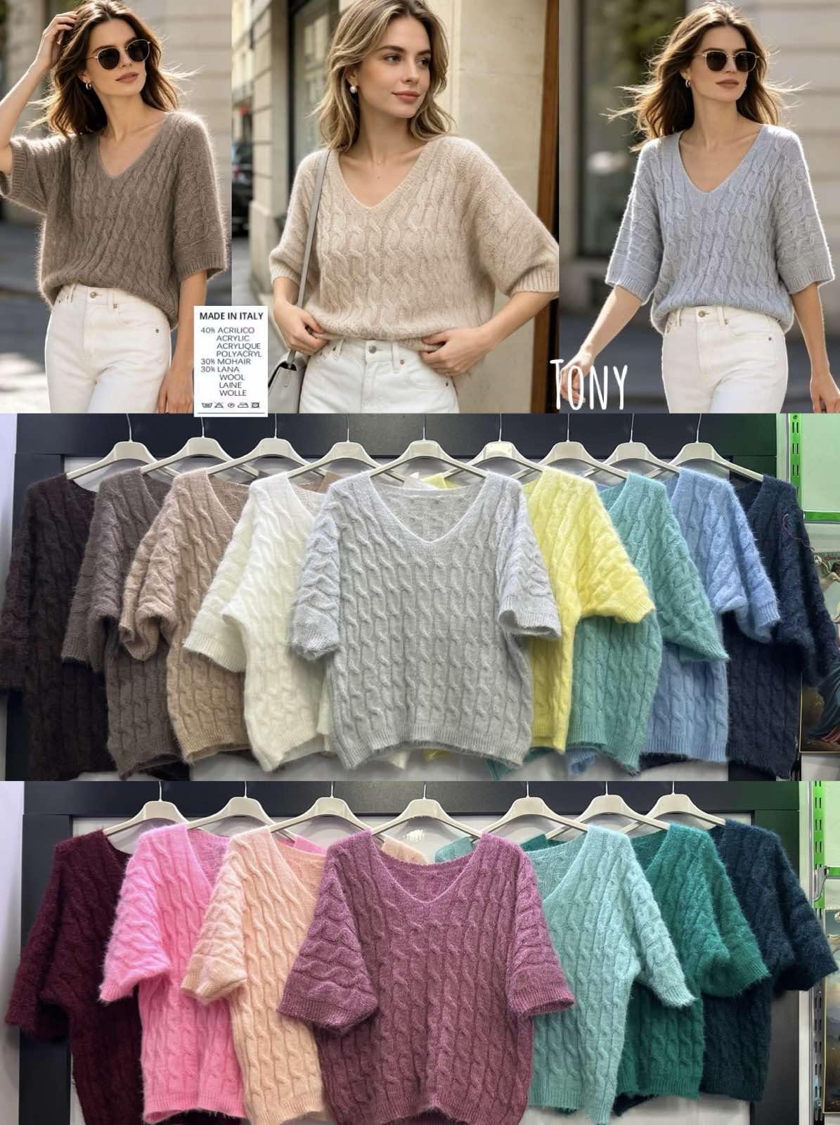 Swetry Damskie wloskie _size uni_ paczka 6szt_ mix kolor 9259811