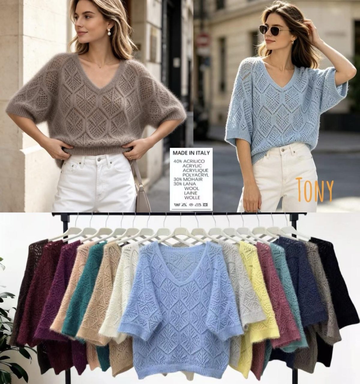 Swetry Damskie wloskie _size uni_ paczka 6szt_ mix kolor 9259814