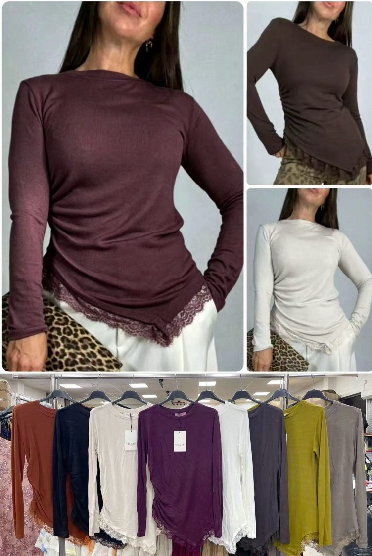 Bluzki Damskie wloskie _size uni_ paczka 6szt_ mix kolor 9259719