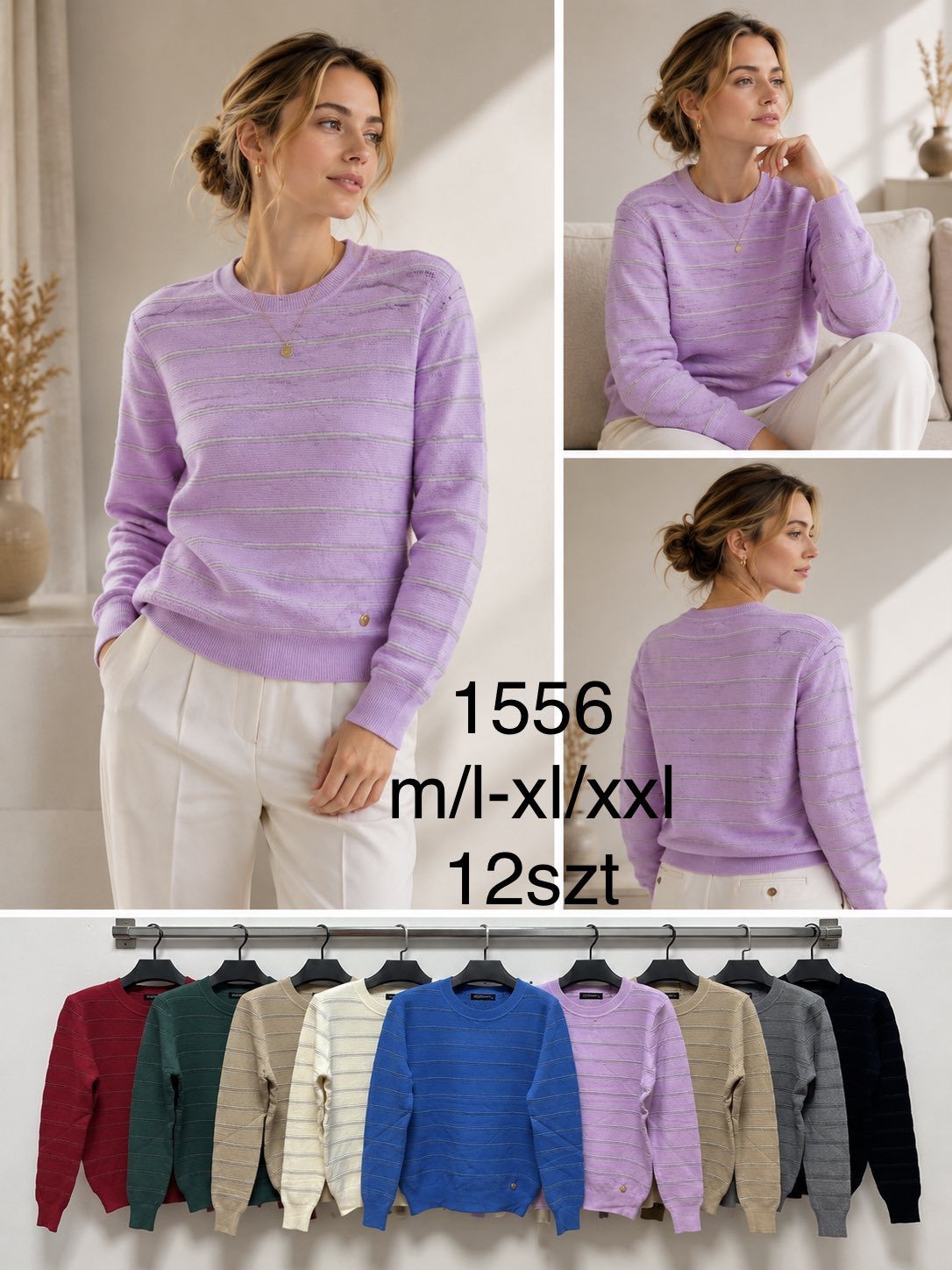 Swetry Damskie _size m-2xl_paczka 12szt_mix kolor 9259761