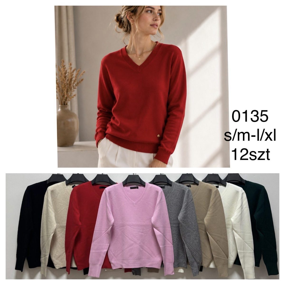 Swetry Damskie _size s-xl_paczka 12szt_mix kolor 9259762