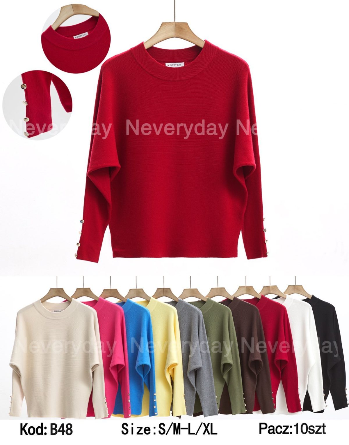 Swetry Damskie _size s-xl_paczka 10szt_mix kolor 6465057