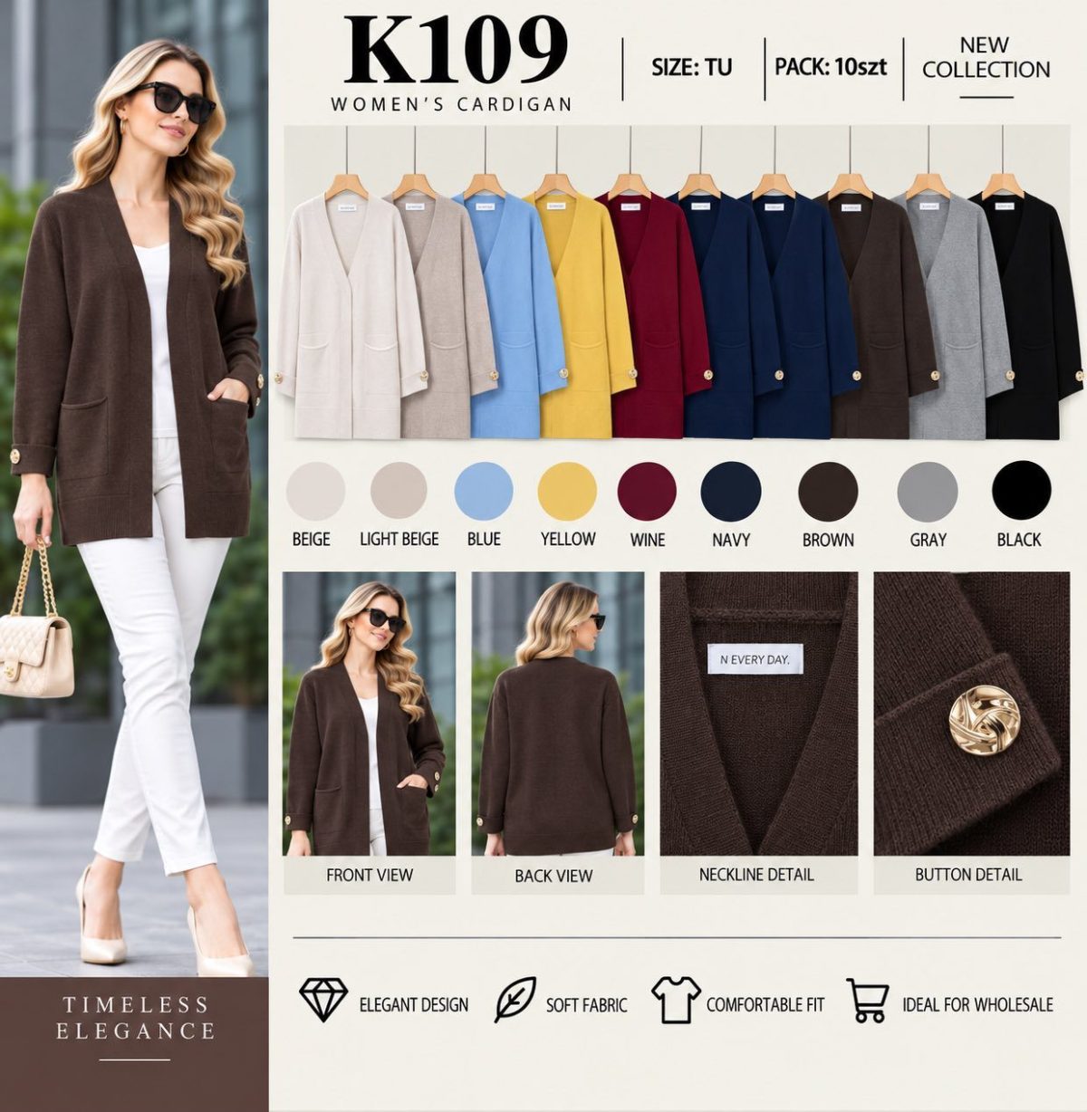 Swetry Damskie _size uni_paczka 10szt_mix kolor 6465082