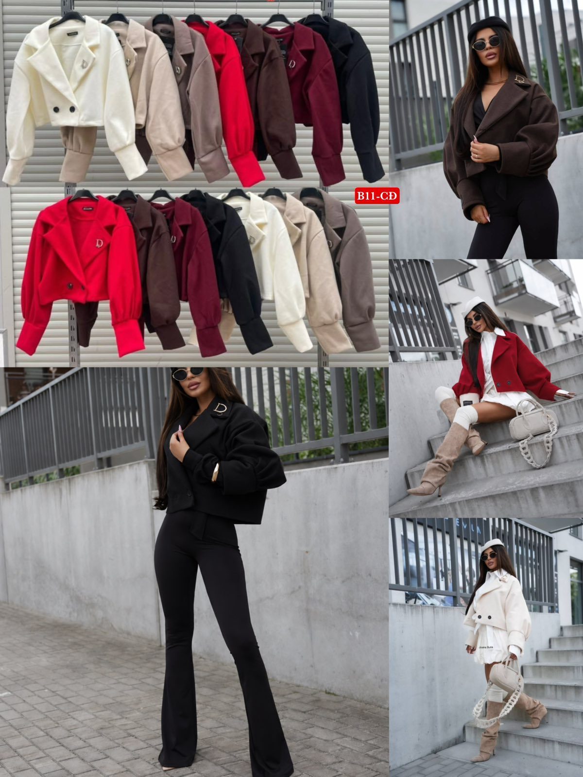 Płaszcz Damskie wloskie _size uni_ paczka 6szt_ mix kolor 4350671