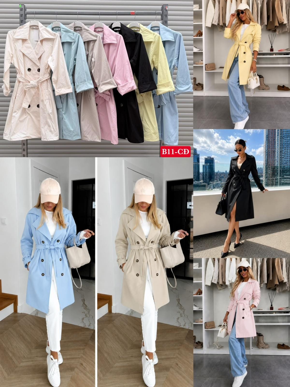 Płaszcz Damskie wloskie _size uni_ paczka 6szt_ mix kolor 4350691
