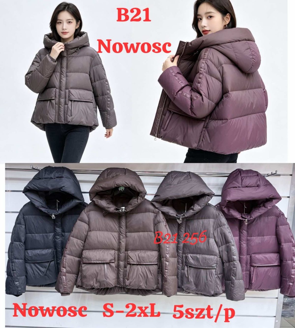 Kurtki Damskie _size s-2xl_paczka 5szt_1kolor 1173938