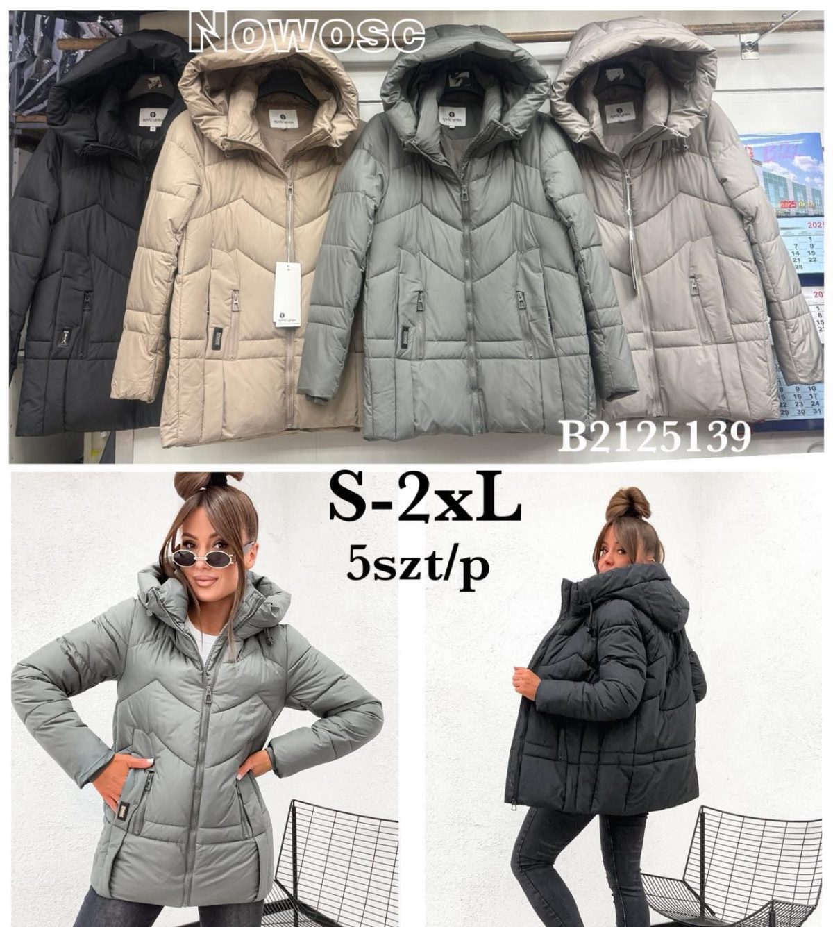 Kurtki Damskie _size s-2xl_paczka 5szt_1kolor 1173940