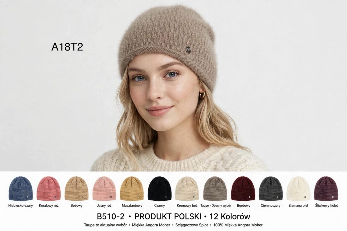 Czapki Damskie _ paczka 12szt _mix kolor 4945735