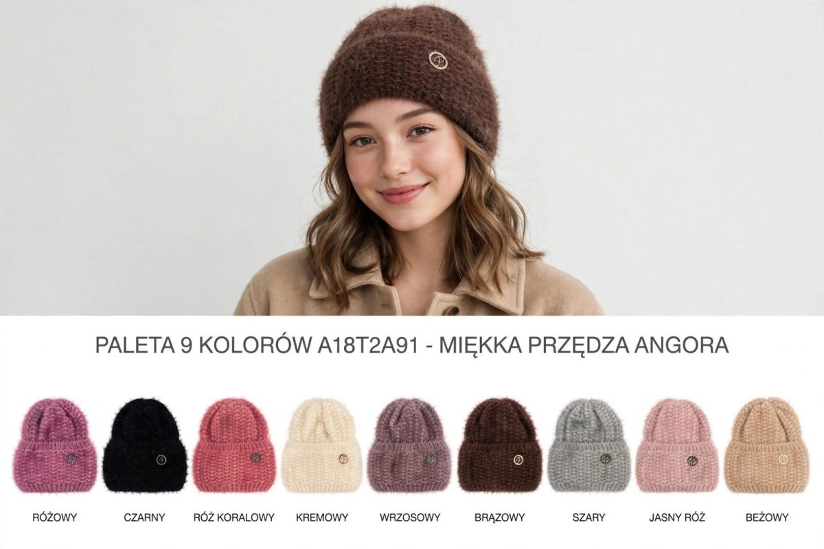 Czapki Damskie _ paczka 12szt _mix kolor 4945740