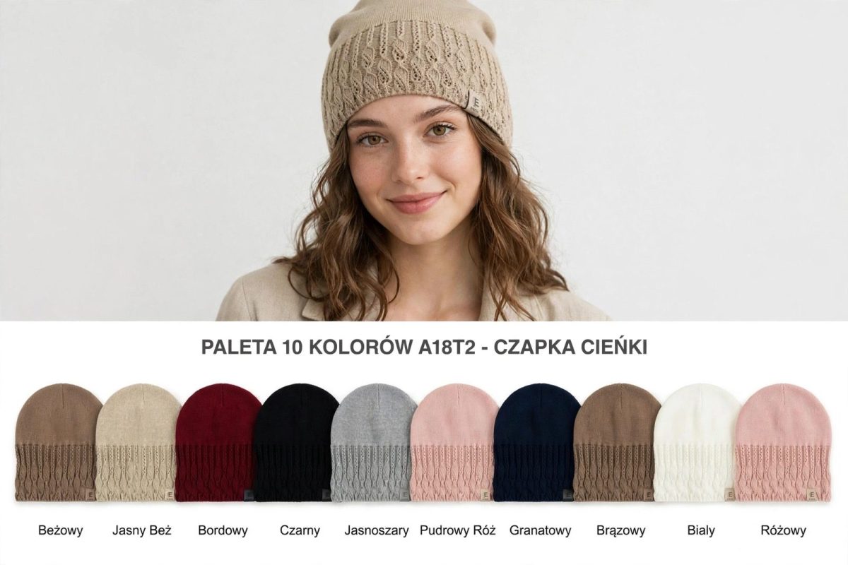 Czapki Damskie _ paczka 12szt _mix kolor 4945720