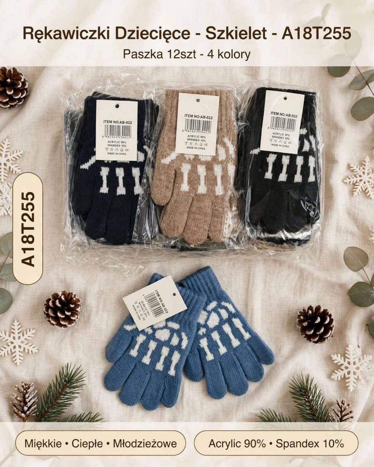 Rękawiczki Dziecięce _ paczka 12parę _mix kolor 7296607