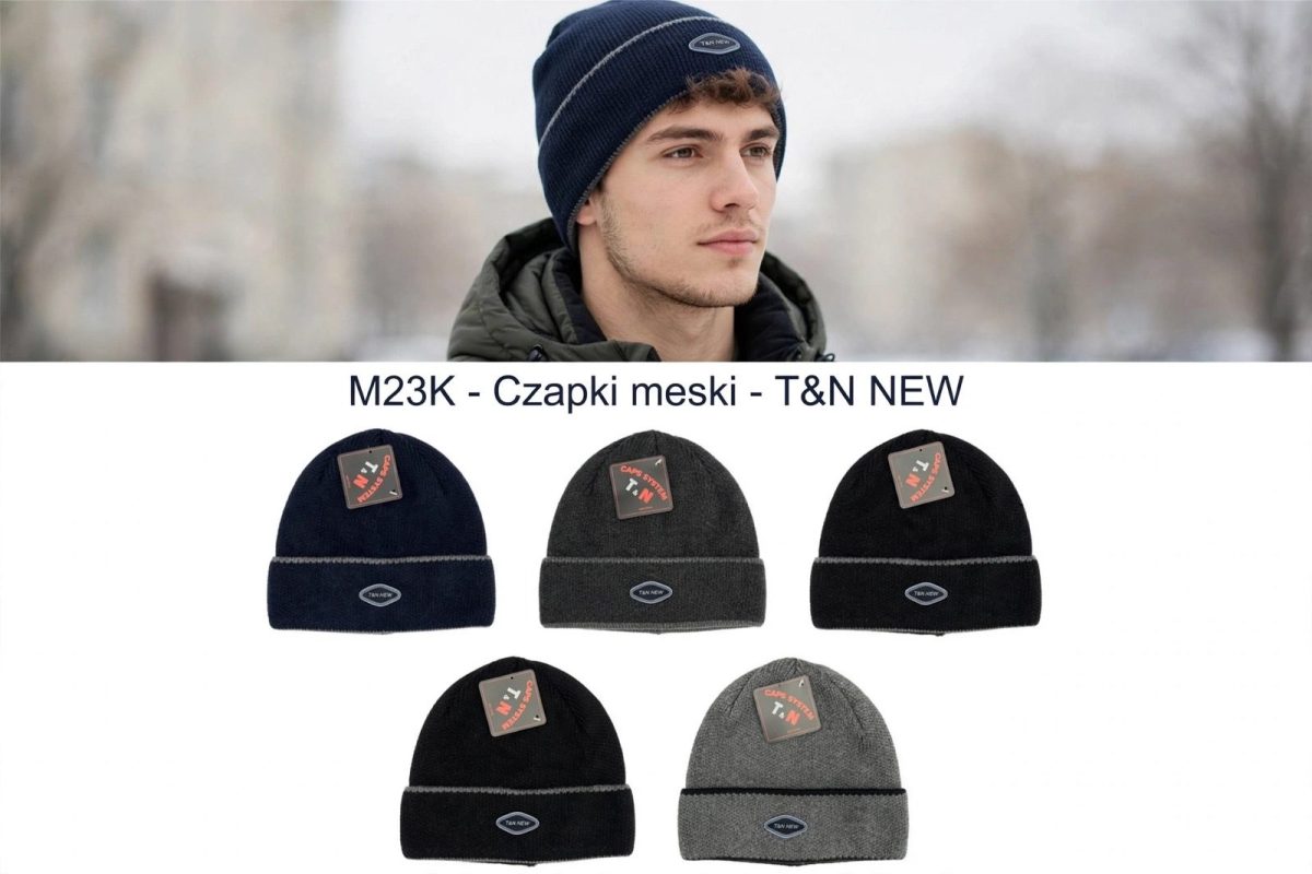 Czapki Męskie_ paczka 12szt _mix kolor 7296636