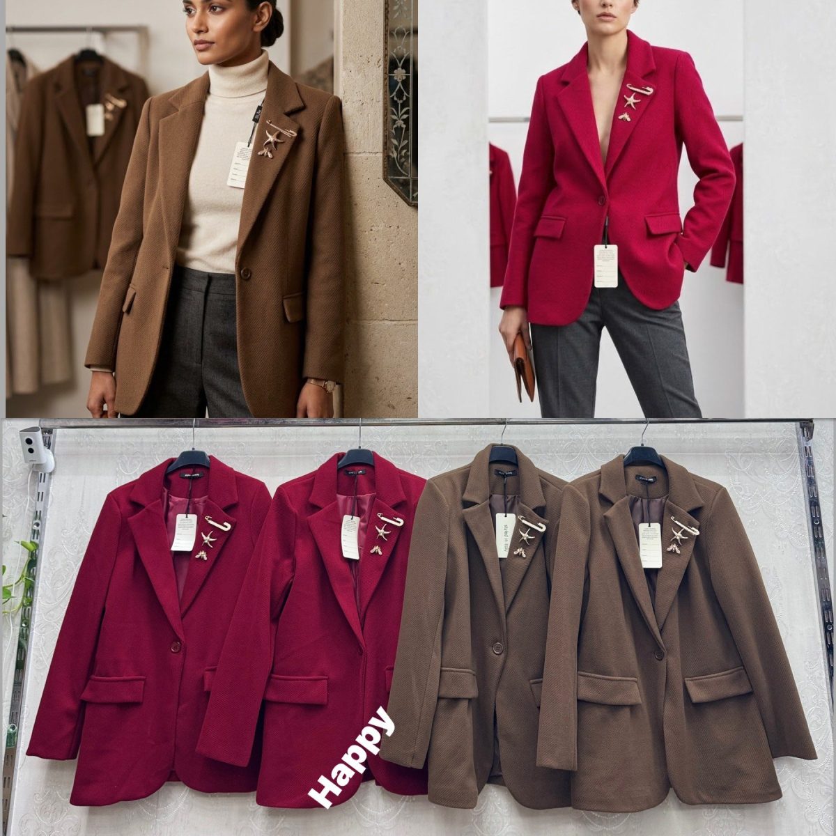 Marynarki Damskie wloskie _ size uni _ paczka 6szt_ mix kolor 3607148