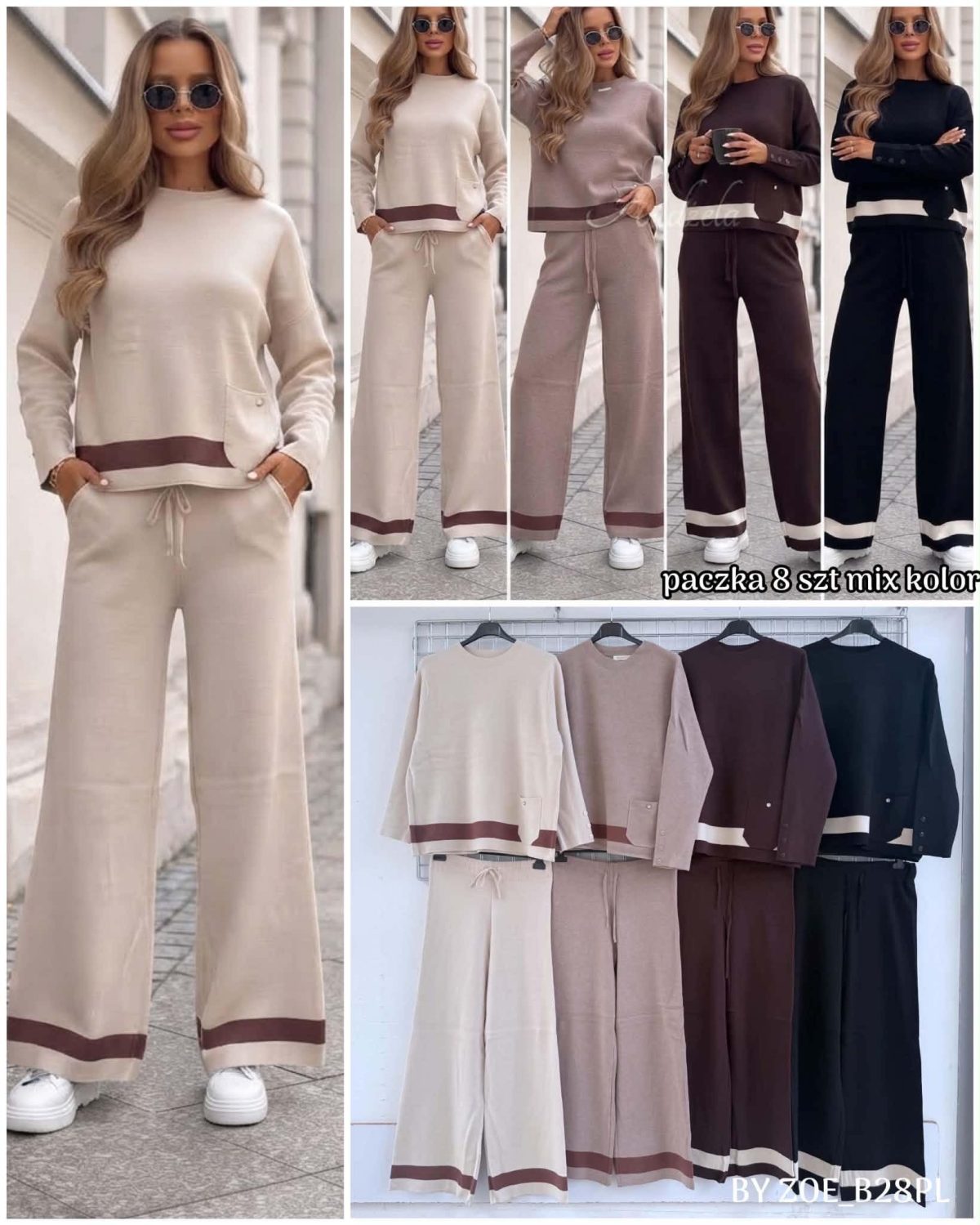 Komplety Damskie Polskie_ size uni_ paczka 8 szt_ mix kolor 7555828