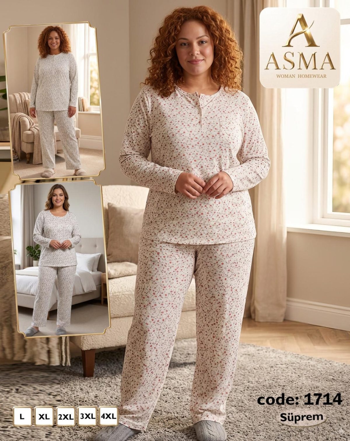 Piżamy DAMSKATURECKA _size l-4xl_paczka 15 szt_mixkolor 2251778
