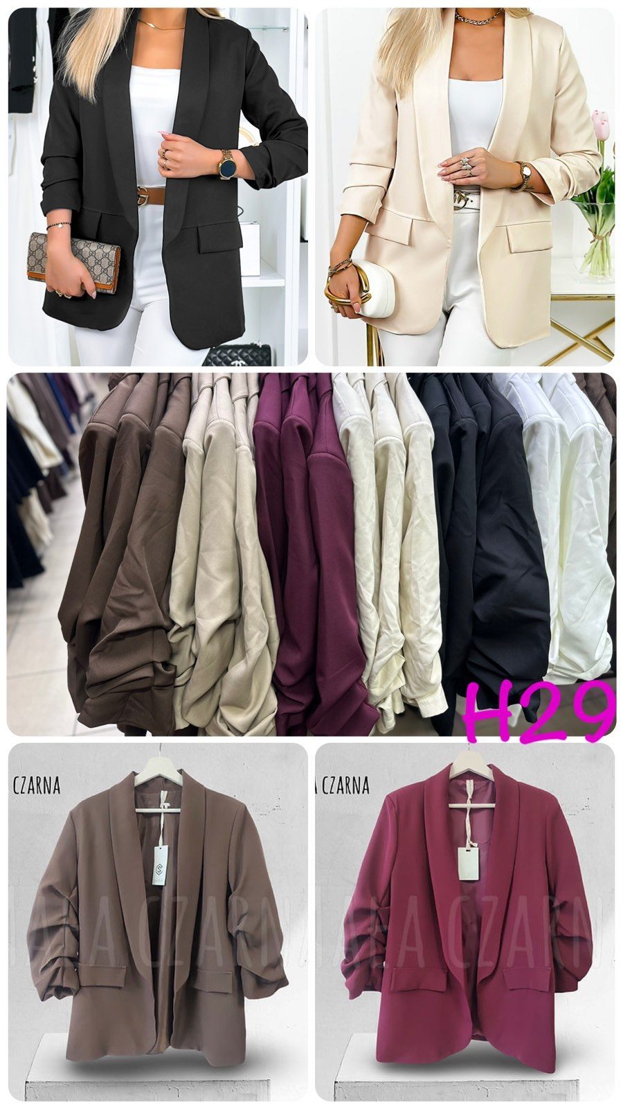 Marynarki Damskie wloskie_size uni_paczka 6szt_mix kolor 2336467