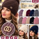 Czapki Damskie _ paczka 12parę _mix kolor 3646781