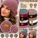 Czapki Damskie _ paczka 12parę _mix kolor 3646784