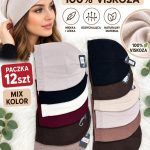 Czapki Damskie _ paczka 12parę _mix kolor 3646789