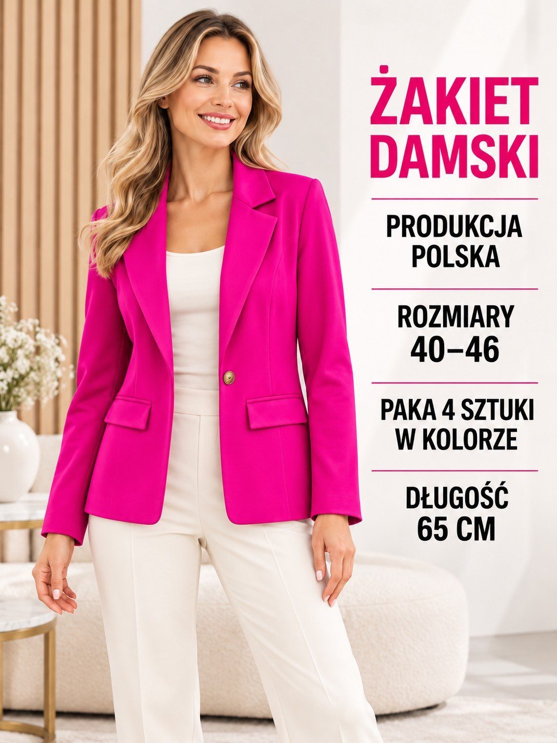 Marynarki Damskie Polskie_ size 40-46_ paczka 4szt 1 kolor 3646967