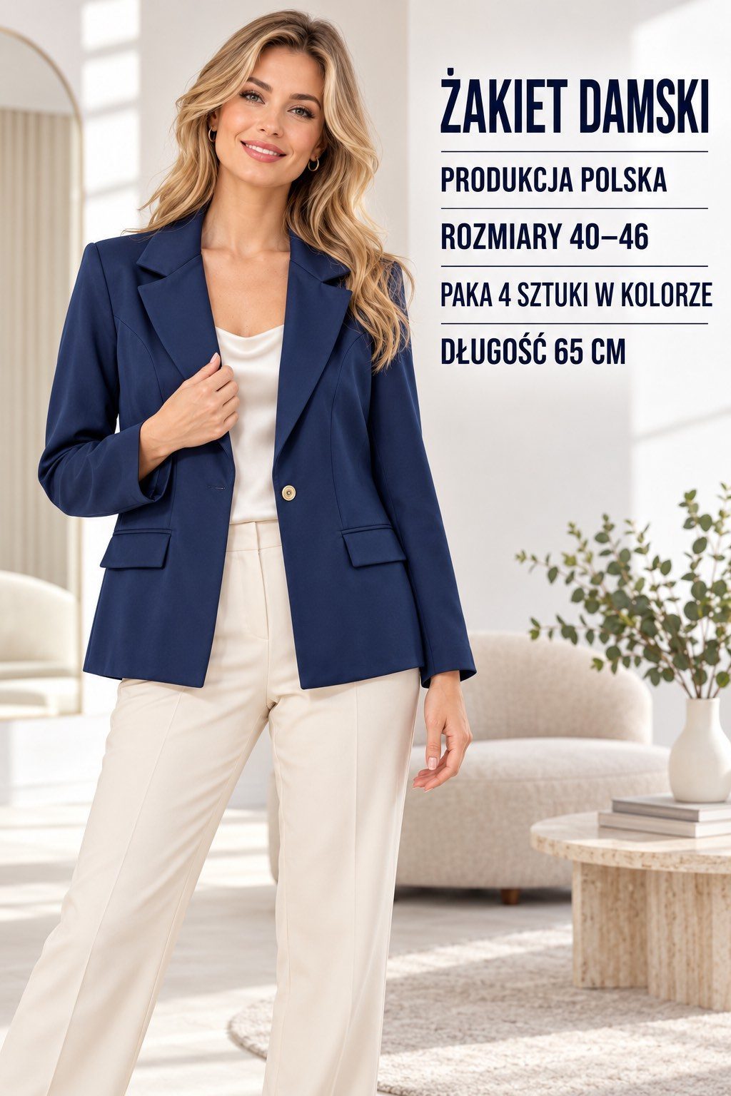 Marynarki Damskie Polskie_ size 40-46_ paczka 4szt 1 kolor 3646970