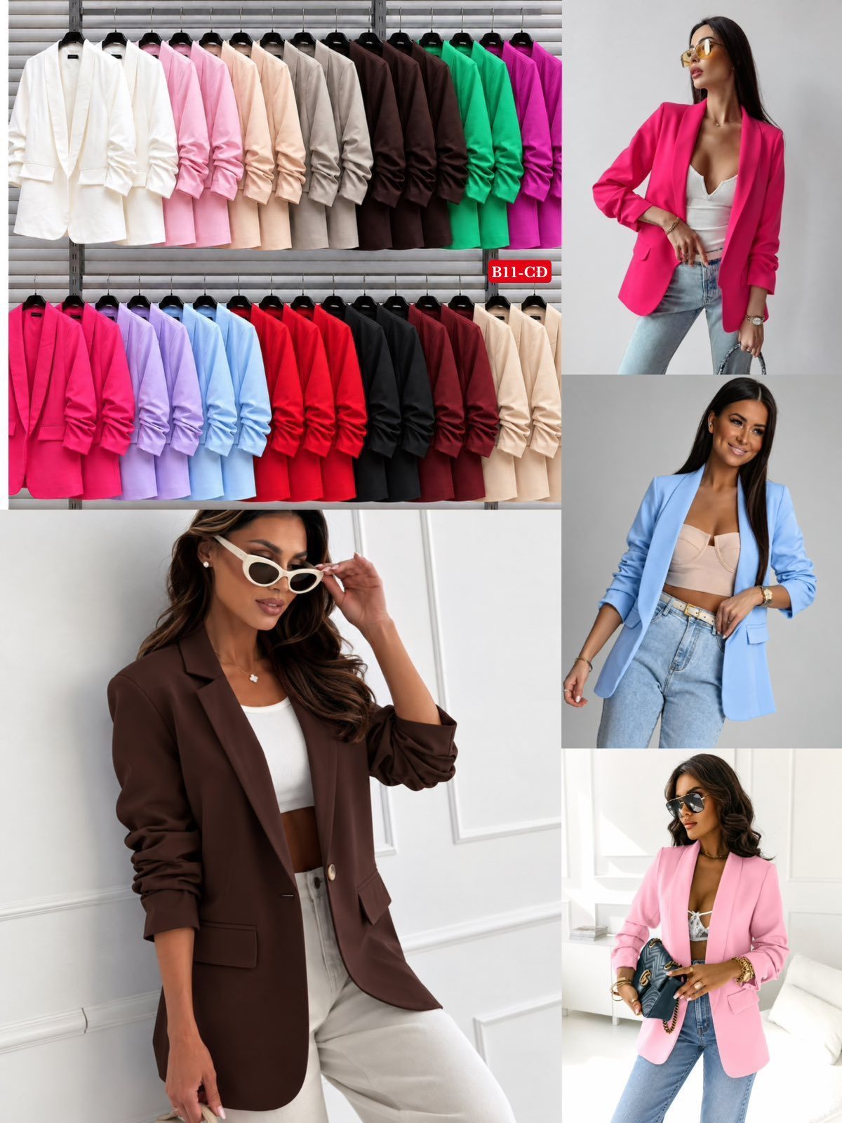 Marynarki Damskie Włoski _ Size uni_paczka 6szt_mix kolor 3939428