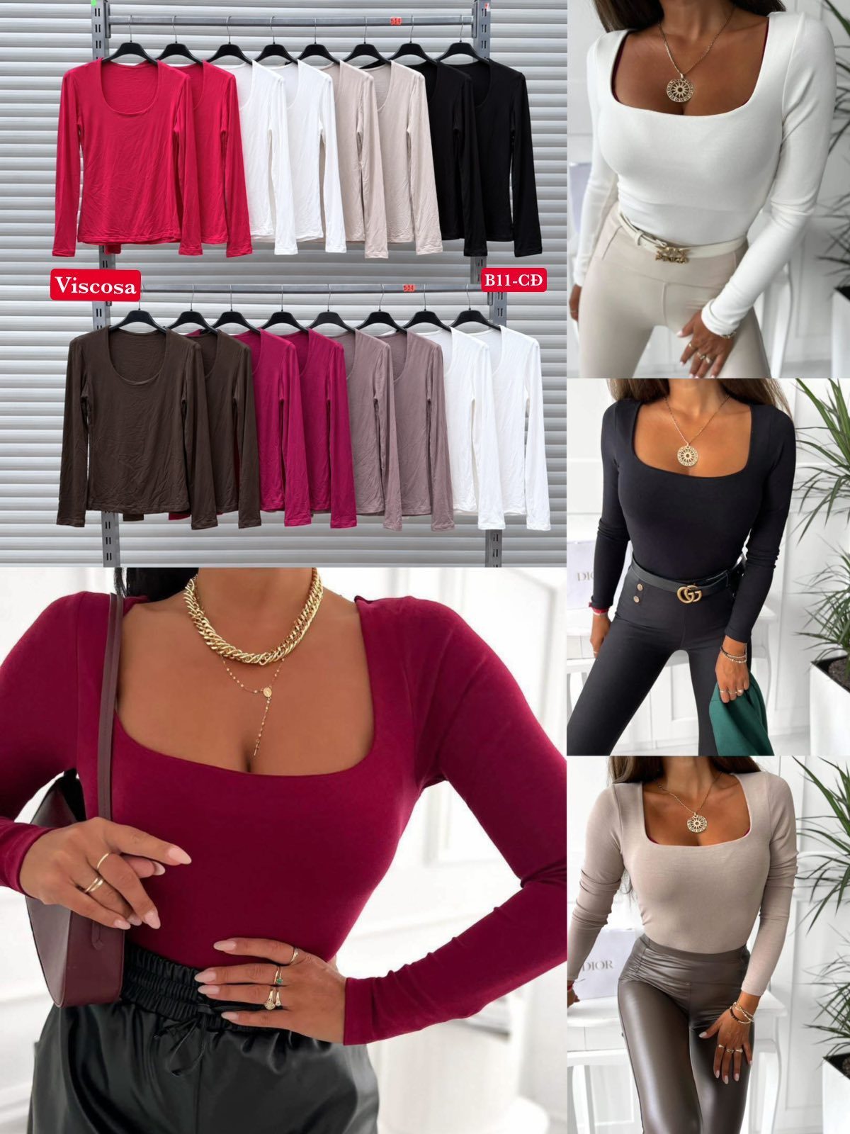 Bluzki Damskie Włoski _ Size uni_paczka 6szt_mix kolor 3939437