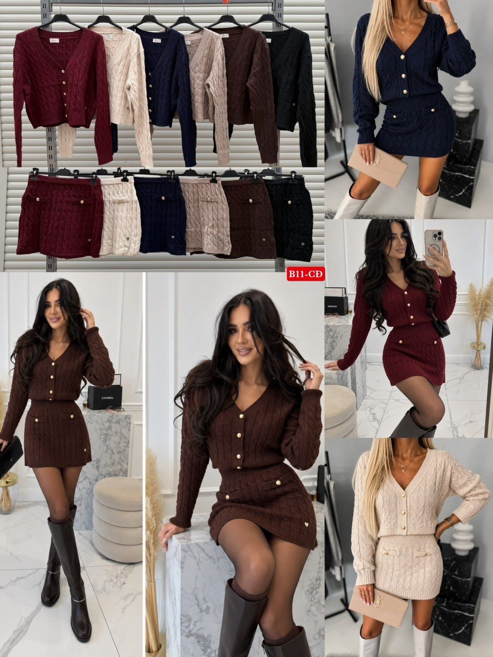 Komplety Damskie Włoski _ Size uni_paczka 6szt_mix kolor 3939454